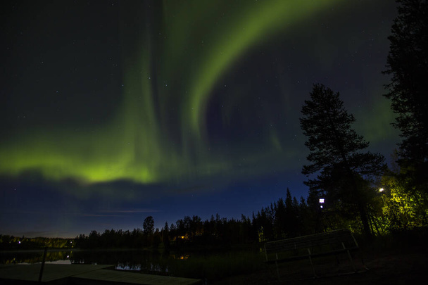 Northern lights in Kiruna, Lapland, Northern Sweden. - Foto, imagen