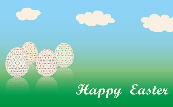 Easter card with eggs. - Vector, afbeelding