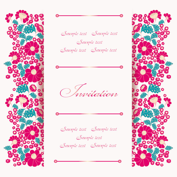 Vintage romantic background with flowers. - Vector, Image