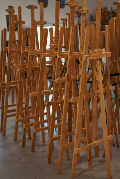 Photo of empty easels being in art studio - Photo, Image