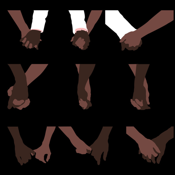 Paare halten Händchen - Vektor, Bild