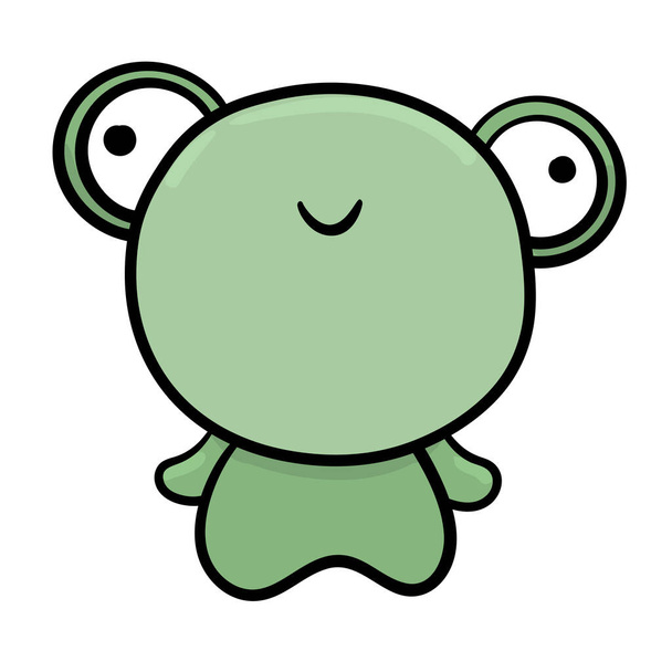 frog cute character icon. Hand drawn vector illustration. - Vector, Image