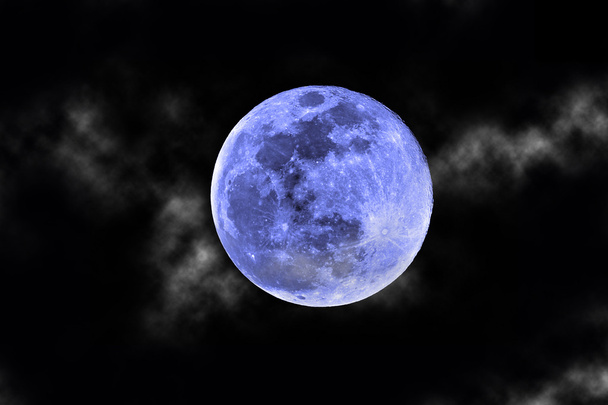 modrý měsíc a mraky - Fotografie, Obrázek