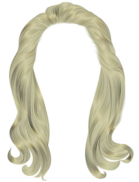 trendi nő hosszú haj szőke színek.szépség divat. realisztikus grafika 3d - Vektor, kép
