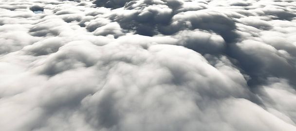 над облаками солнечный луч 3d рендеринг иллюстрации - Фото, изображение