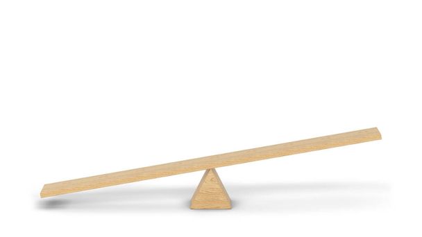 Simple seesaw, balance concept. 3d illustration isolated on white background  - Foto, Imagem