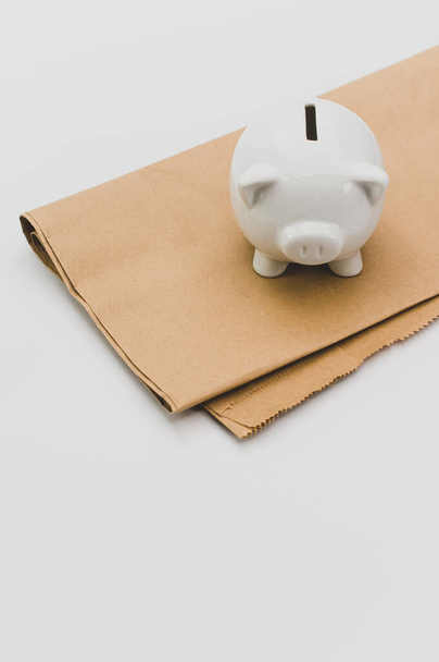 piggy bank savings and investing concept on a white background - Фото, зображення