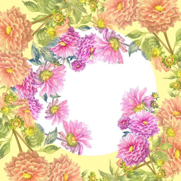 Beautiful Pink Dahlias Flowers - Valokuva, kuva