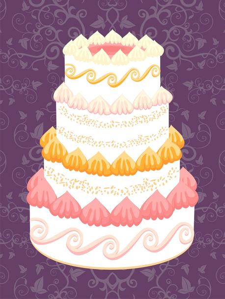 Wedding cake - Διάνυσμα, εικόνα