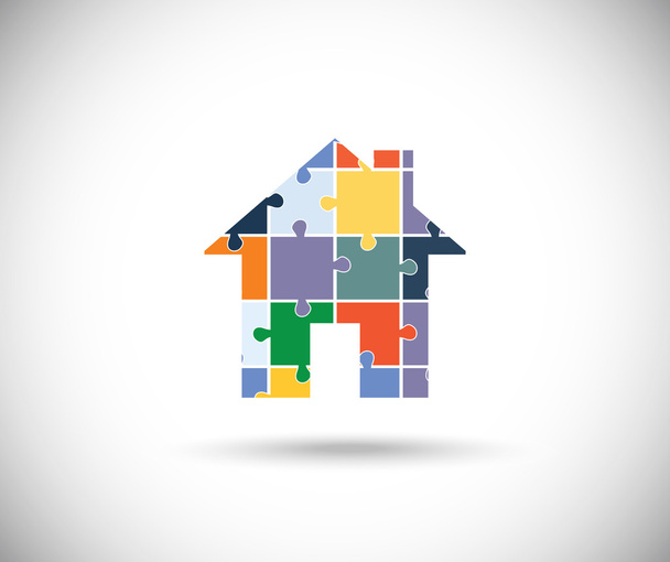 Abstract color house - Vector, Image
