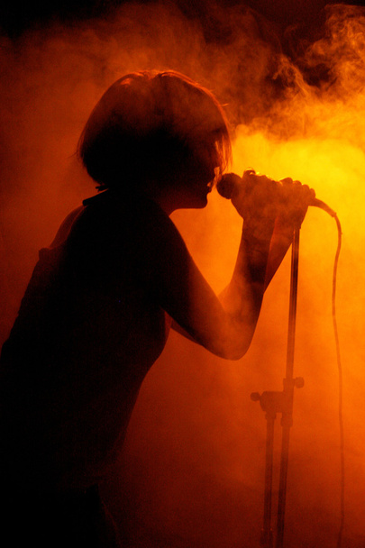 zangeres silhouet - Foto, afbeelding