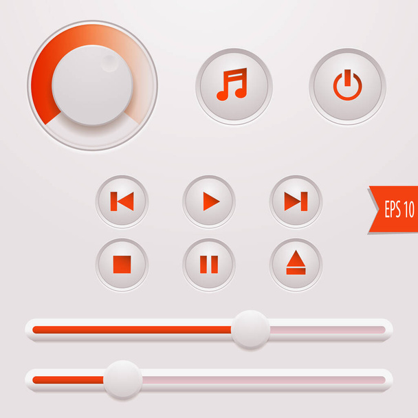Media Player Buttons. - Vector, afbeelding