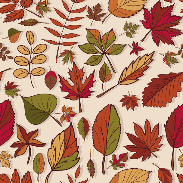 Pattern of autumn leaves. - Wektor, obraz