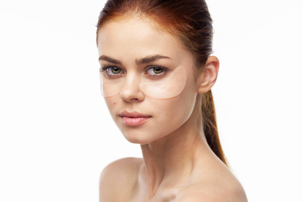 woman with clean skin collagen facial health care close-up - Foto, imagen
