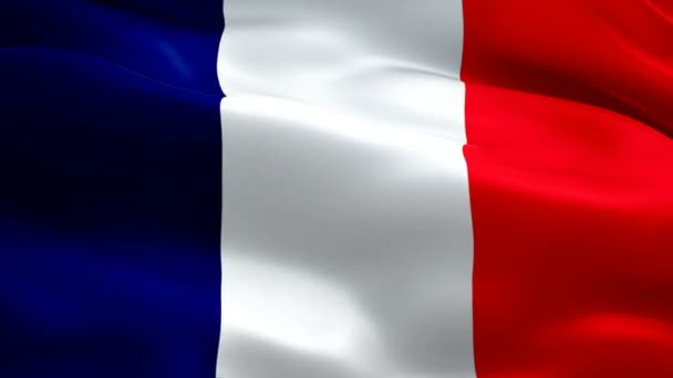French flag. France Flag - looping, waving, A beautiful finish looping flag animation of France. Fully digital rendering using official flag design, full frame composition. Beautiful satin tricolor - Кадры, видео