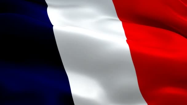 France flag is waving 3D animation. French flag waving in the wind. National flags of France. flag seamless loop animation. French Satin video. Waving Fabric Texture of the Flag of France Real Waving - Кадры, видео