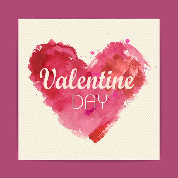 Watercolor heart. Valentine background - Vector, imagen