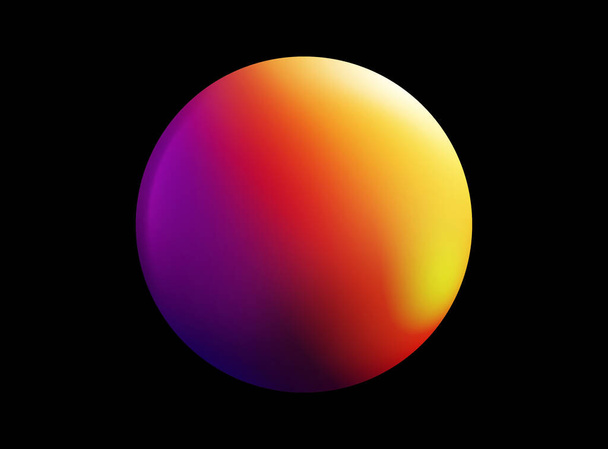 ball gradation in yellow color. an object illustration on black that looks shiny and glow. beautiful illustration of a purple ball. - Fotoğraf, Görsel