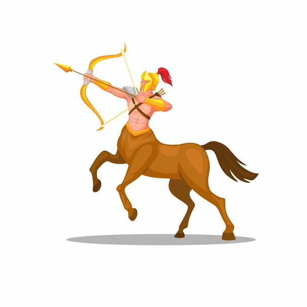 Centaur archer warrior mythological heroes character. sagittarius mascot illustration vector - Vector, Image