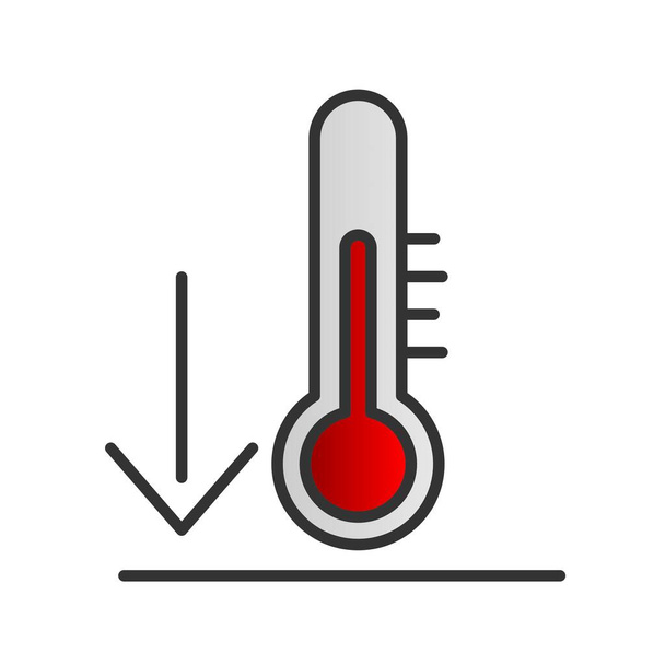  Icona vettoriale a gradiente riempita a bassa temperatura Desig - Vettoriali, immagini