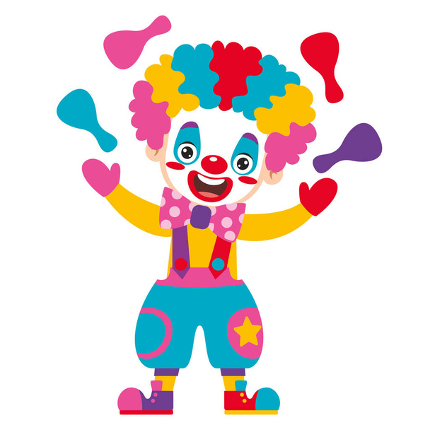 Cartoon tekening van een clown - Vector, afbeelding