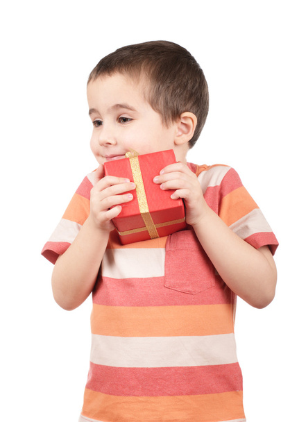 Little boy holds his gift - Foto, Imagem
