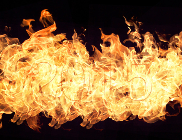 Feuerflammen und Zahlen 2015 - Foto, Bild