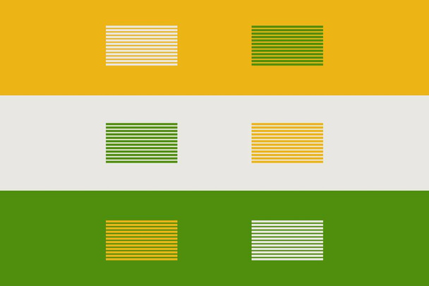 India progettazione di sfondo vettoriale concettuale. Design di sfondo giallo, bianco e verde. Design di sfondo in tessuto. Abbigliamento settore abbigliamento tessuto design.  - Vettoriali, immagini