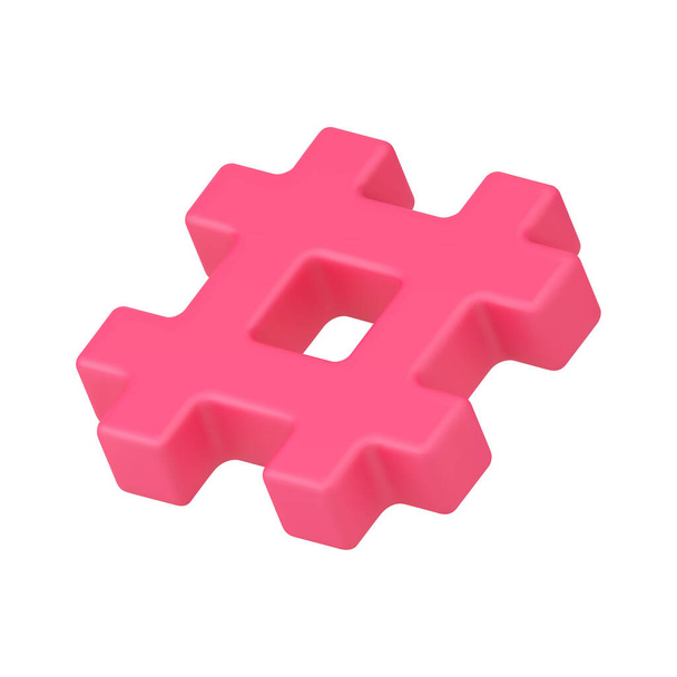 3d isometric icon sign tweet blog topic hashtag keyword blog mark badge vector illustration - Vektor, Bild