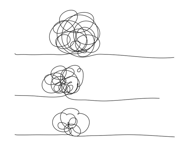 Tangles, messy, difficult route lines, complex decision concept. Doodle curve set. Vector. - Vector, Image