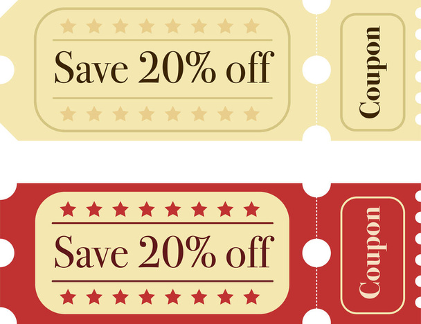 Gift coupons in retro style. - Vecteur, image