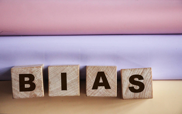 Bias - word from wooden blocks with letters, personal opinions prejudice bias concept. - Photo, Image