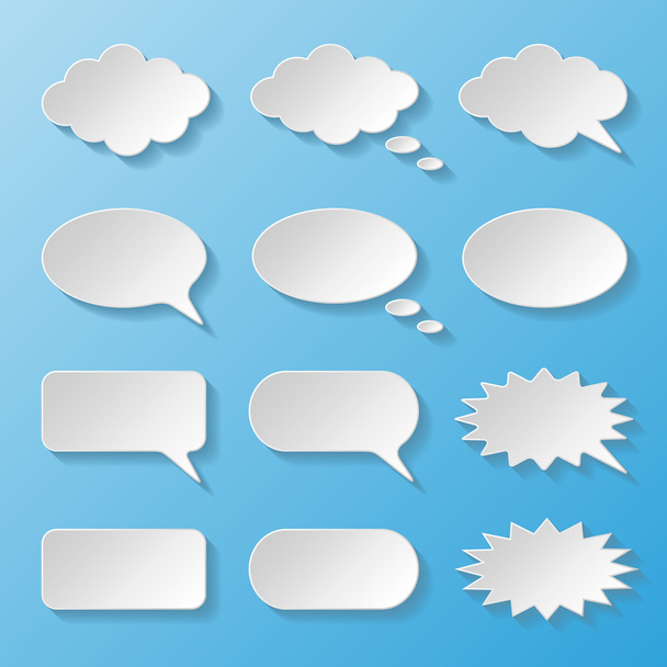 Set van papieren spraakbellen - Vector, afbeelding