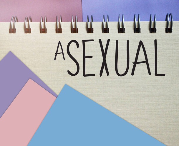 asexual notepad with text background. - 写真・画像