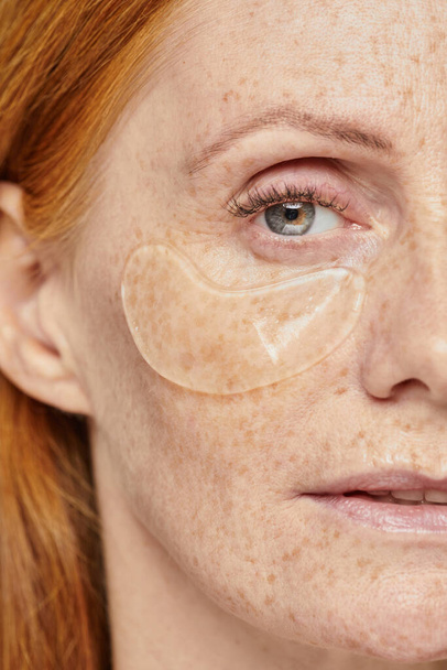 Woman Using Beauty Patches Close Up - Photo, Image