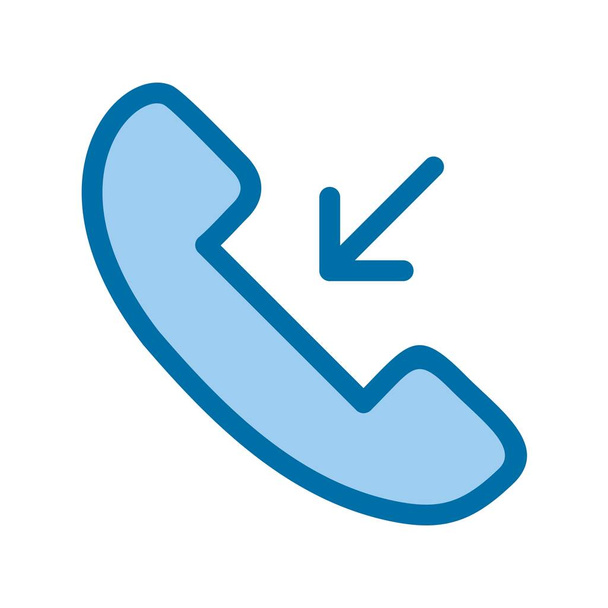 Icône vectorielle bleue remplie d'appel entrant Desig - Vecteur, image