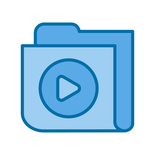 video Cartella riempita Icona vettoriale blu Design - Vettoriali, immagini