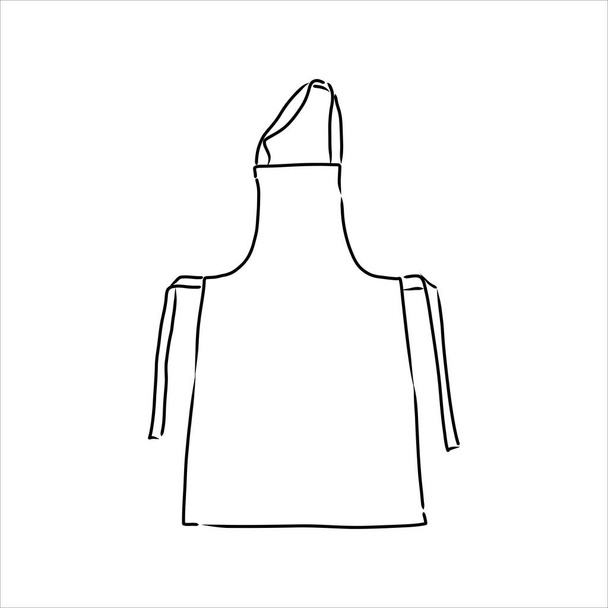 avental de esboço. ilustração vetorial isolado avental de cozinha vetor - Vetor, Imagem