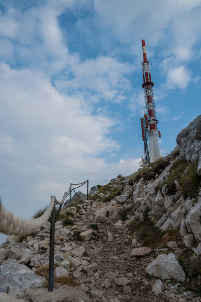 BIOKOVO, CROATIA - Sep 27, 2021: A Radio-Tv transmitter on Sveti Jure peak in Biokovo, Croatia - 写真・画像