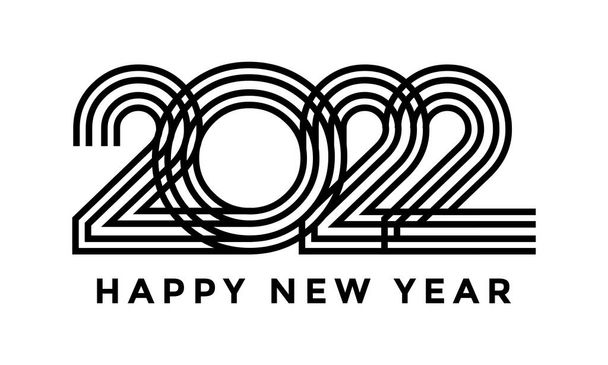 2022 gelukkig nieuwjaar lijnen ontwerp geometrisch  - Vector, afbeelding
