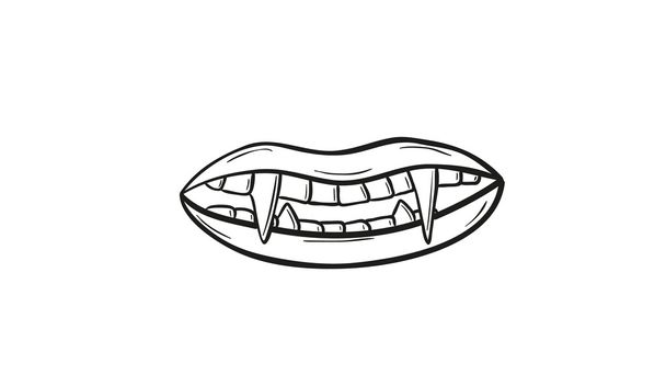 τα δόντια βαμπίρ - Διάνυσμα, εικόνα