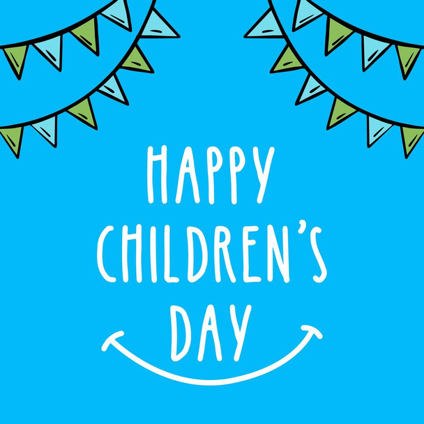 happy children day design vector template background - Вектор,изображение