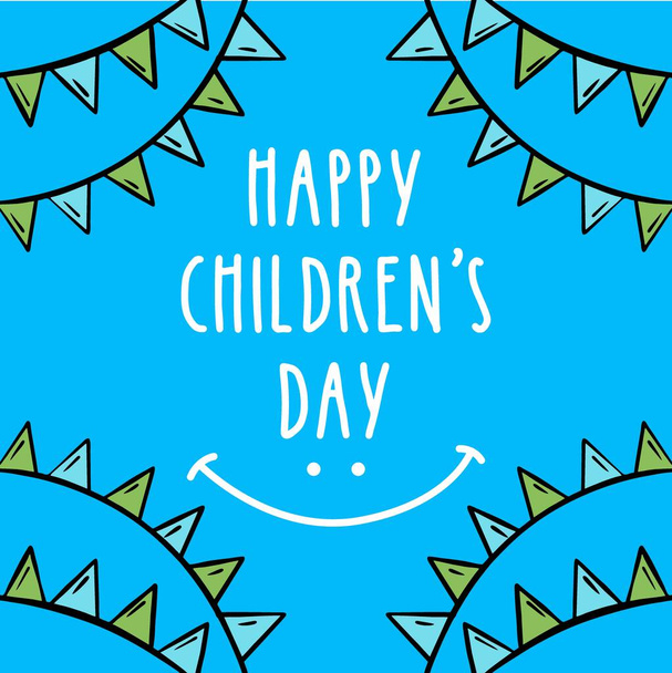 happy children day design vector template background - Vector, Image