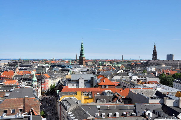 Aerial view over the roofs of Copenhagen, Denmark - Photo, Image