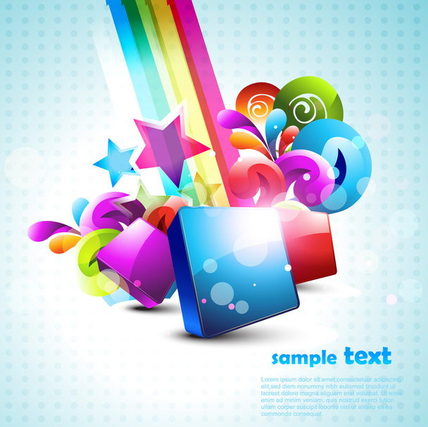Abstract 3d shapes background - Vector, Image