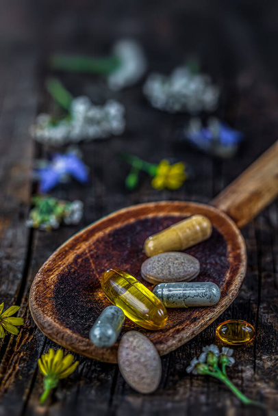Alternative medicine,Food supplements,conceptual and generic image - Photo, Image