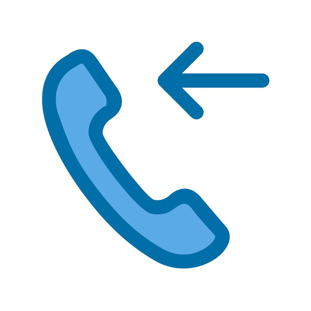 Вхідний дзвінок Заповнений синій Векторний дизайн піктограми
 - Вектор, зображення