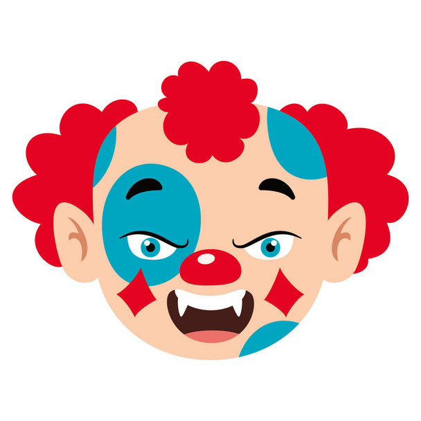 scary clown face cartoon
