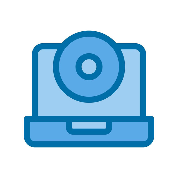 Diseño de icono de vector azul lleno de CD - Vector, imagen