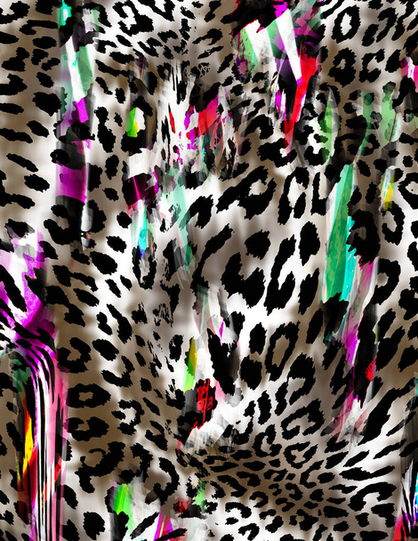 Dierenprint, luipaard textuur achtergrond, slangenpatroon - Foto, afbeelding